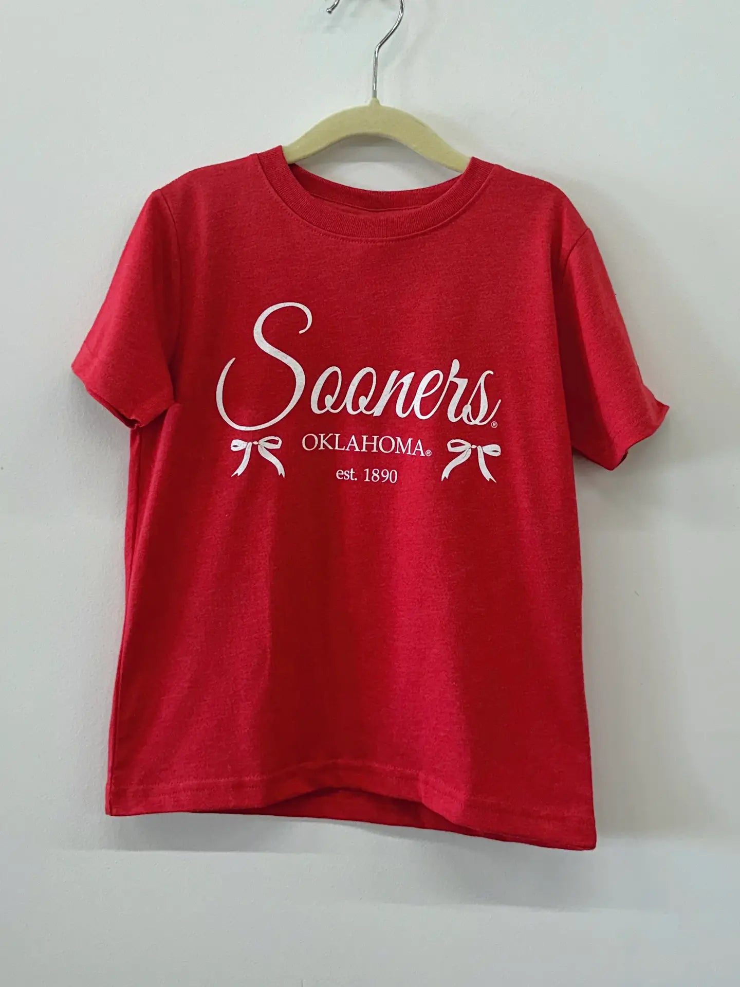 Children's Ou Sooners Established Bows Red Tee