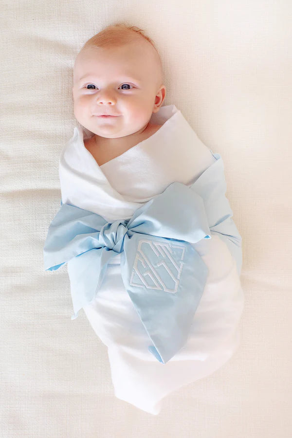 Bow Swaddle- Buckhead Blue