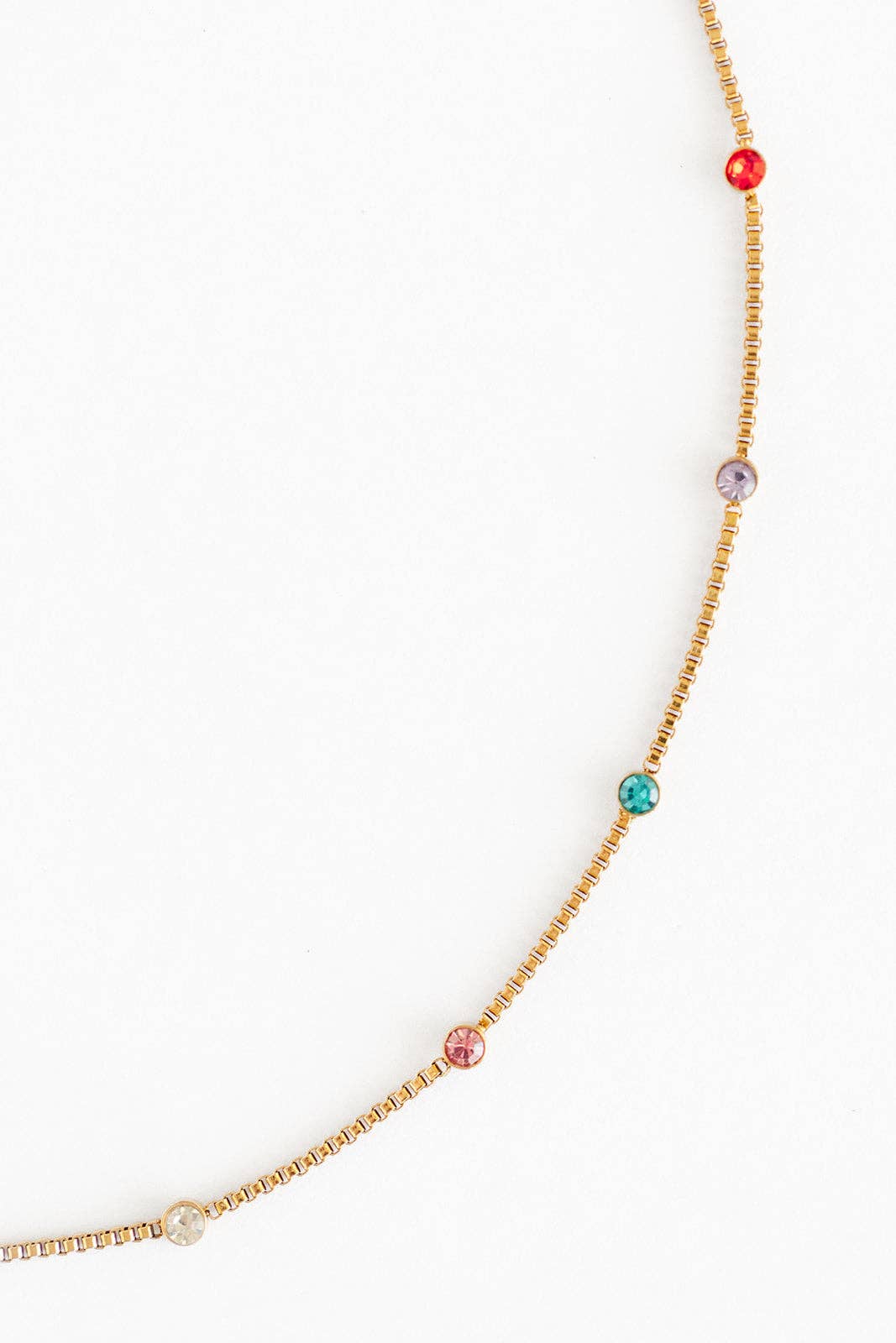 Rainbow Gem Necklace Earrings - Hypoallergenic