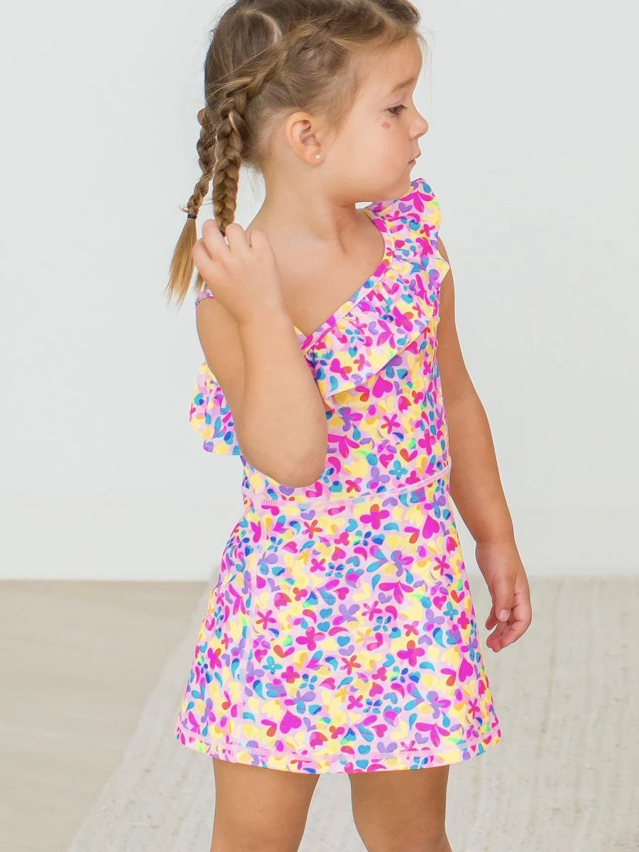 Active Tennis Dress and Bike Short Set - Vibrant Neon
