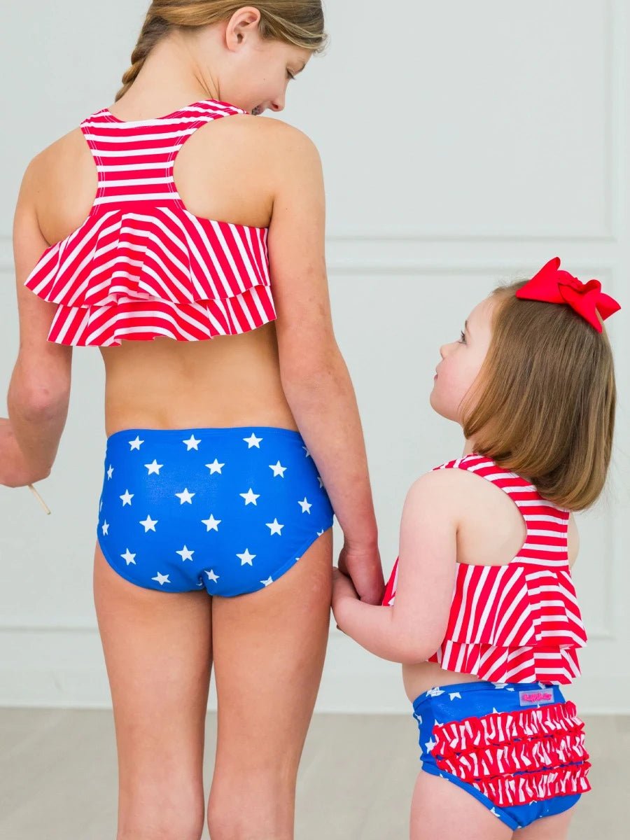 Flounce Bikini- Shimmer Stars and Stripes