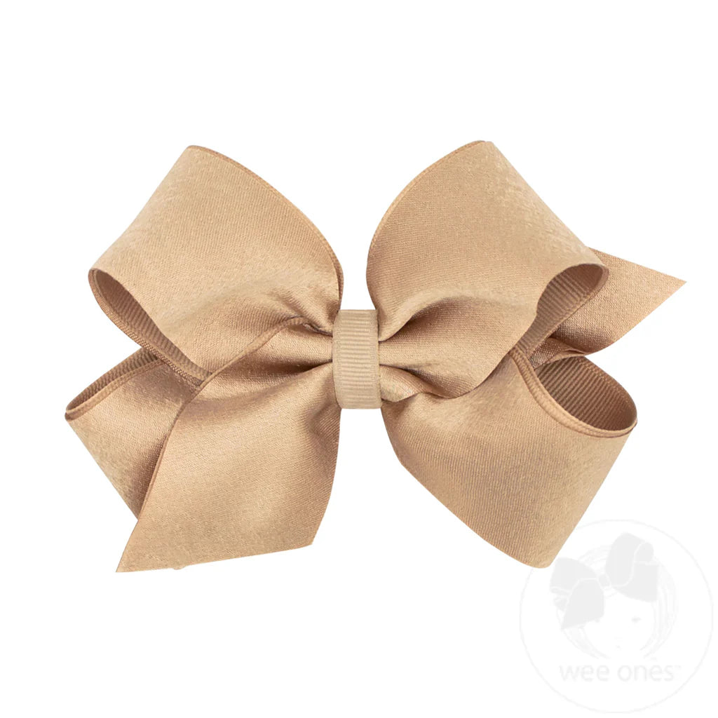 Medium Crepe Satin with Grosgrain Underlay Hair Bow