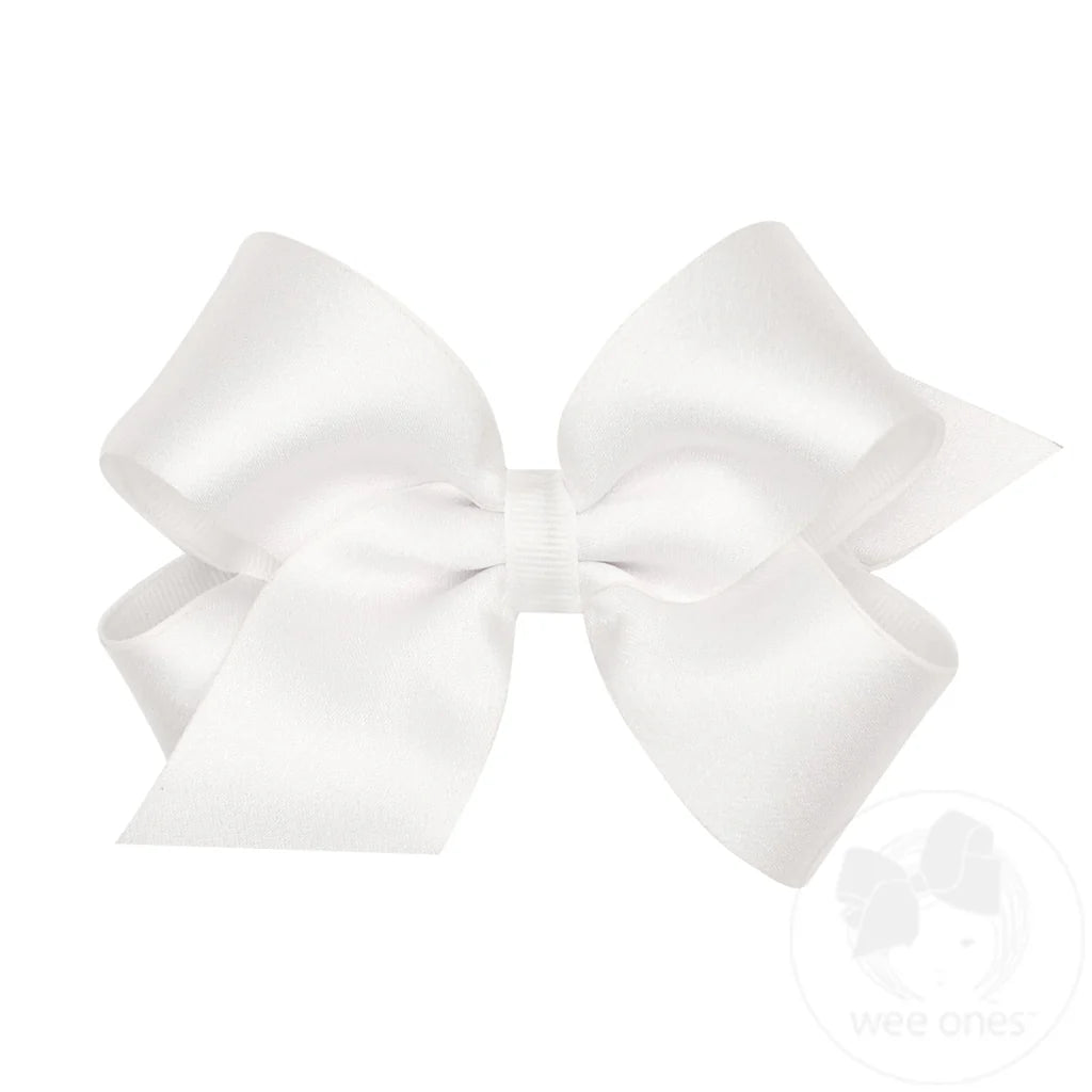 Medium Crepe Satin with Grosgrain Underlay Hair Bow