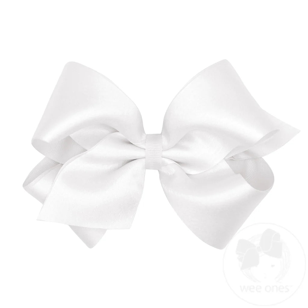 King Crepe Satin with Grosgrain Underlay Hair Bow