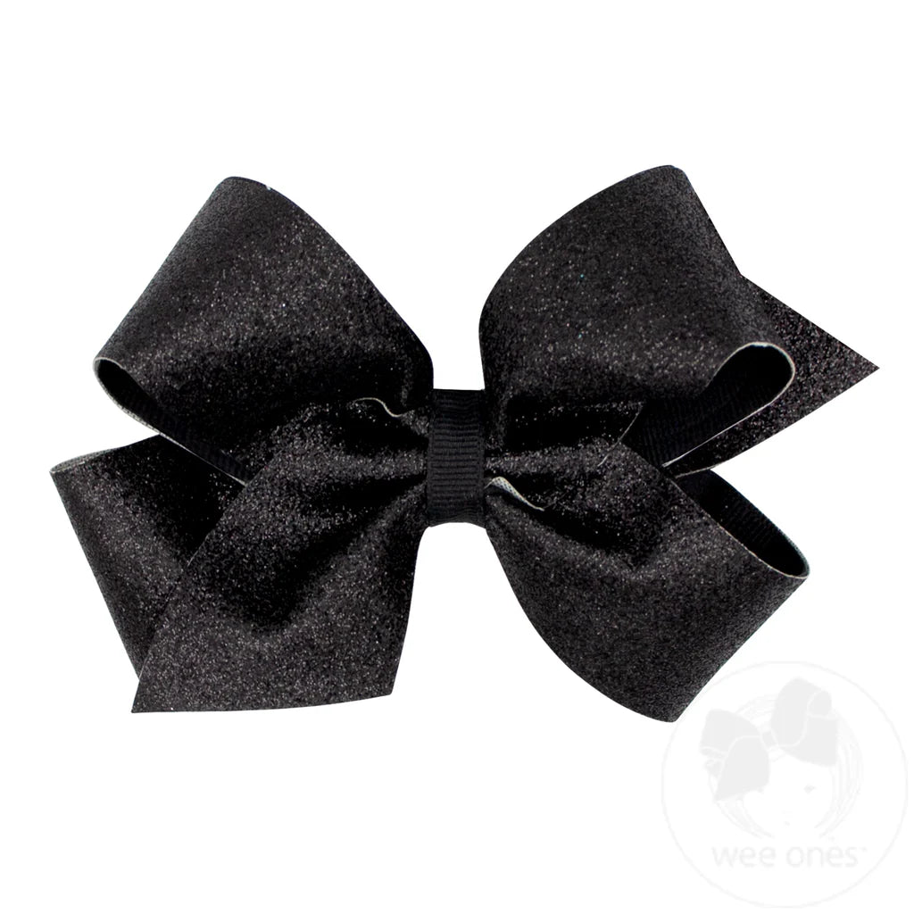 Medium Glitter Vinyl with Grosgrain Underlay Hair Bow