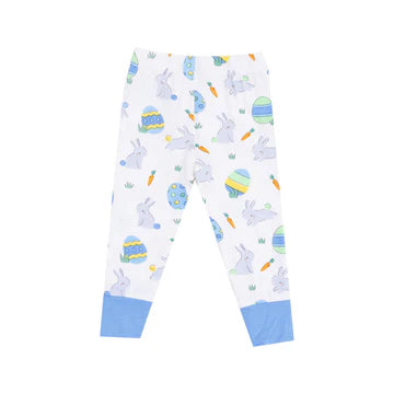 Short Sleeve Loungewear Set - Easter Bunnies Blue