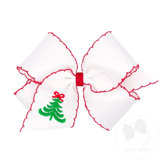 King Moonstitch Christmas Embroidered Hair Bows