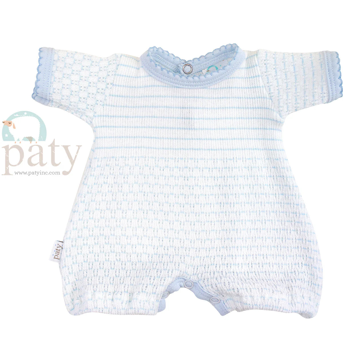 Paty Knit Bubble, Pima Trim - Blue