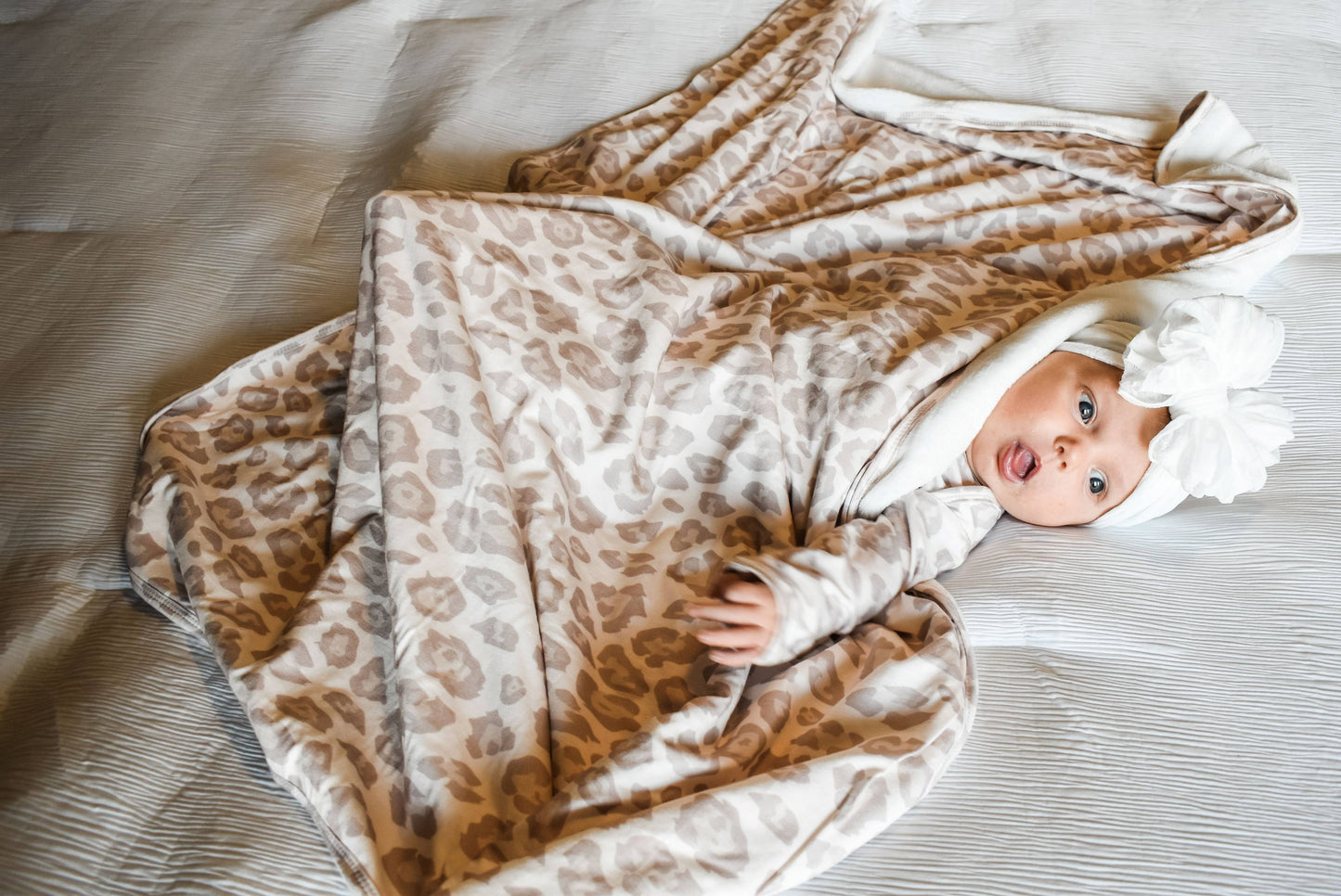 Natural Leopard | Plush Swaddle Blanket