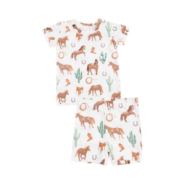 Loungewear Short Set - Western Horses