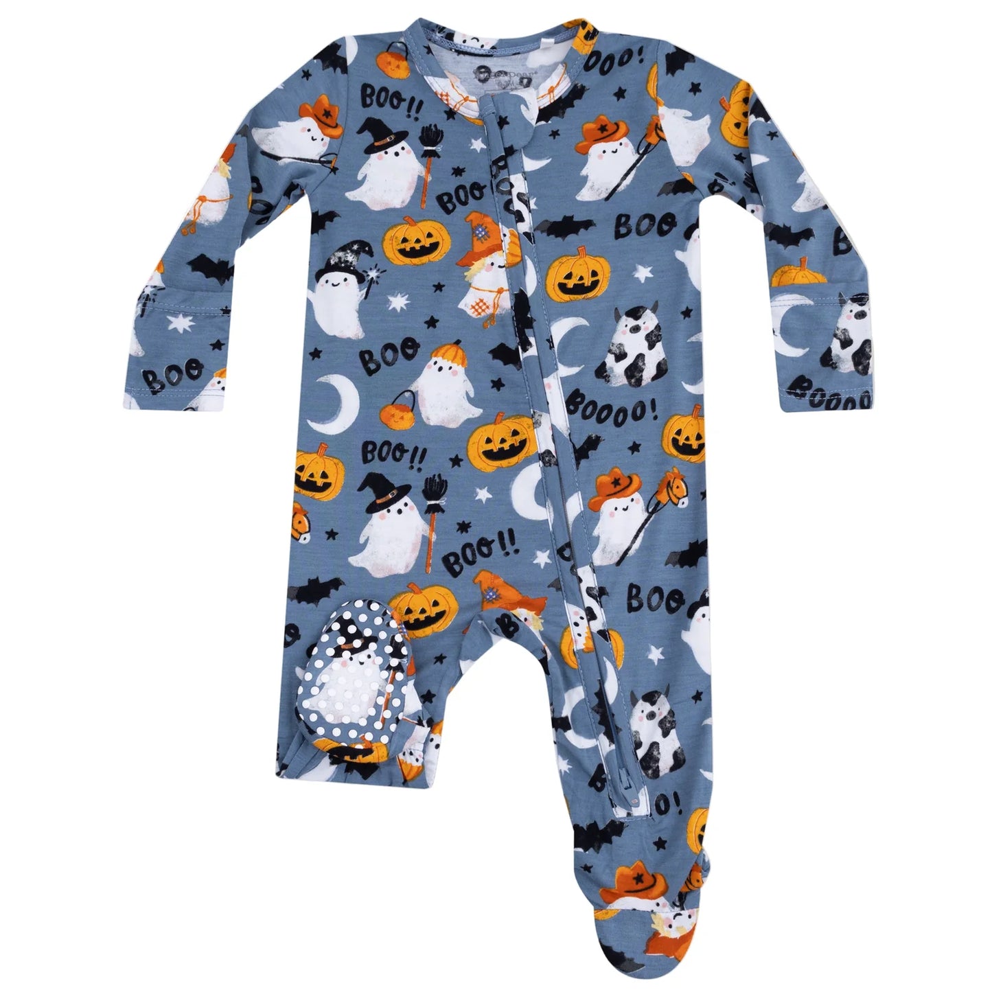 Costumed Ghosts - Glow In The Dark 2 Way Zipper Footie