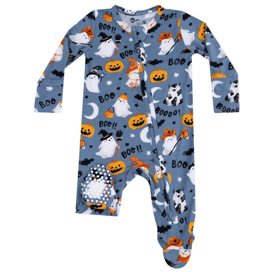 Costumed Ghosts - Glow In The Dark 2 Way Zipper Footie