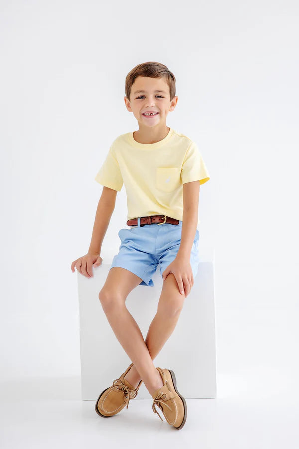 Carter Crewneck- Lake Worth Yellow with Sarasota Sky Stork