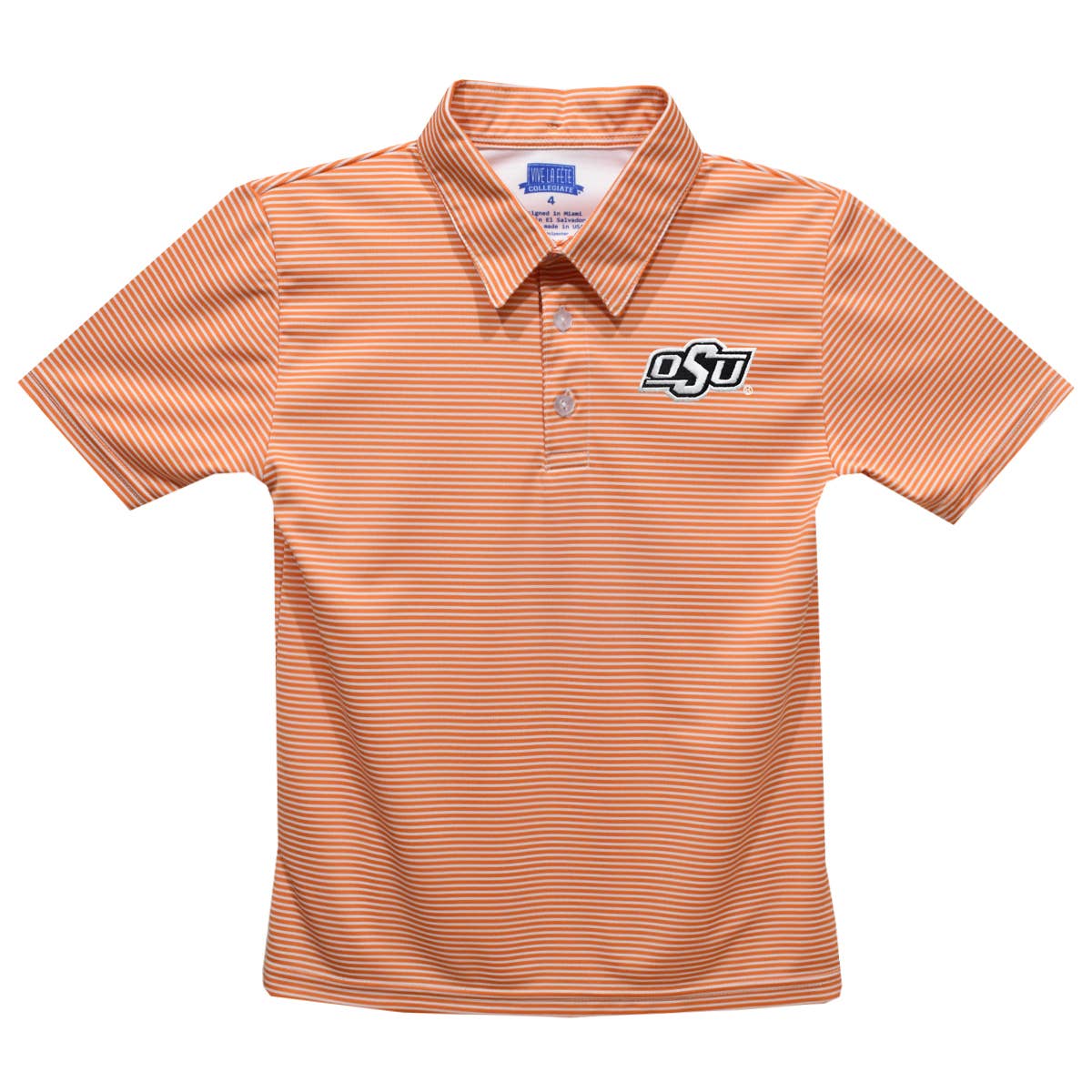 Oklahoma State Cowboys Embroidered Orange Stripes Polo Shirt