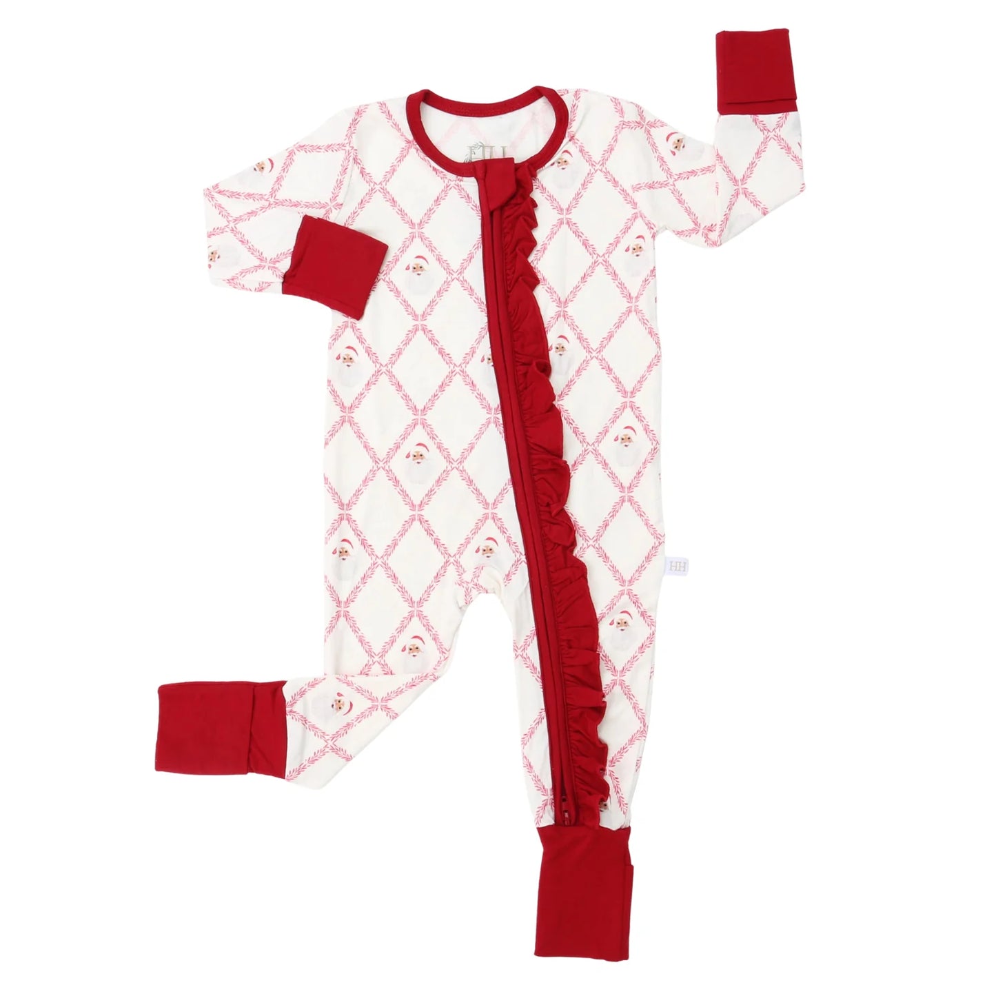 Girls Trellis Sleigh Bells Double Zipper Romper