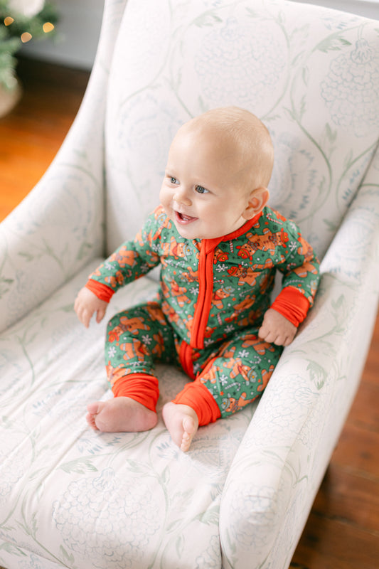 Cowboy Gingerbread Zipper Romper