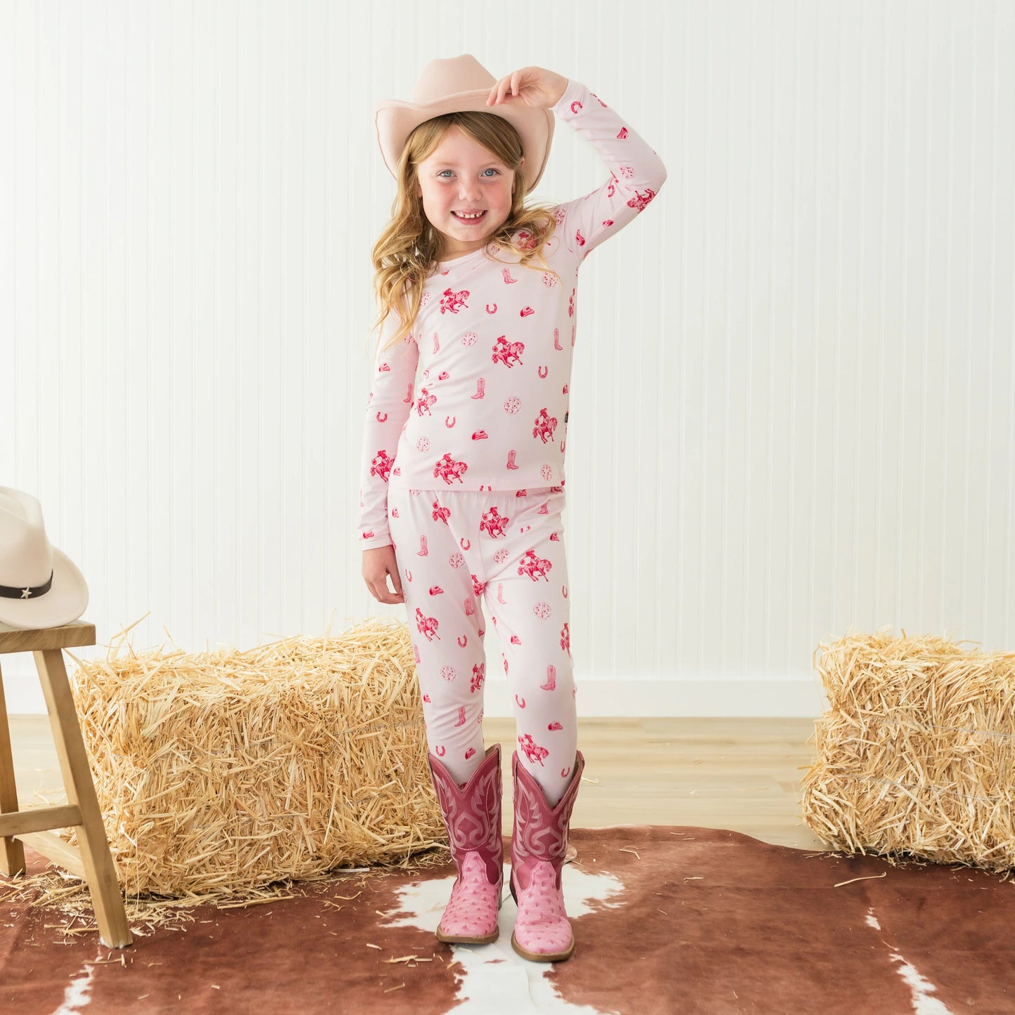 Long Sleeve Pajamas in Disco Cowgirl