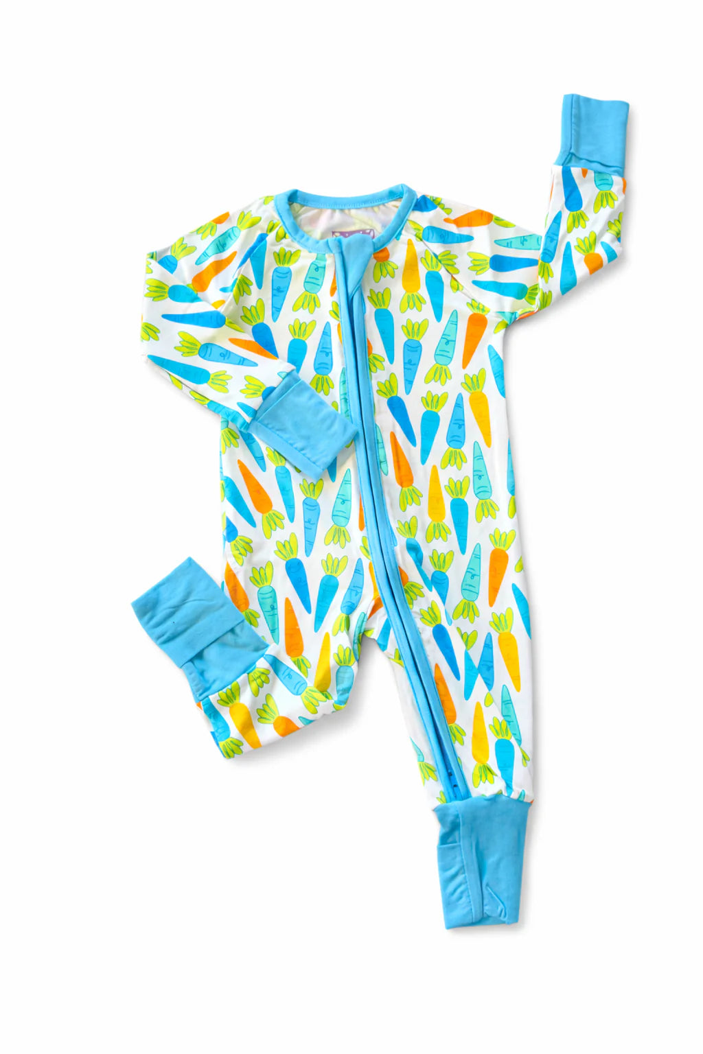 Blue Carrots Zipper Romper