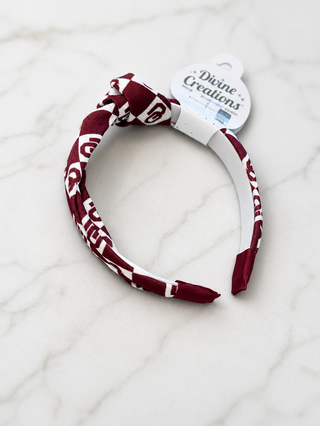 Signature Collegiate Checkerboard Textured Knot Wrap Headband