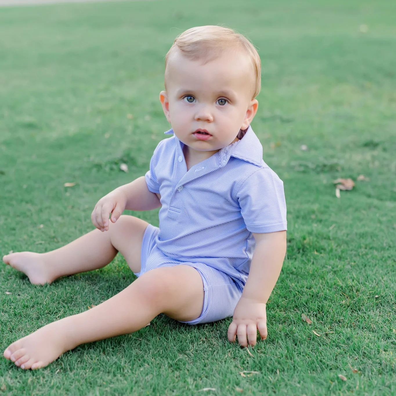 Austin Boys' Performance Shortall - Purple Stripes