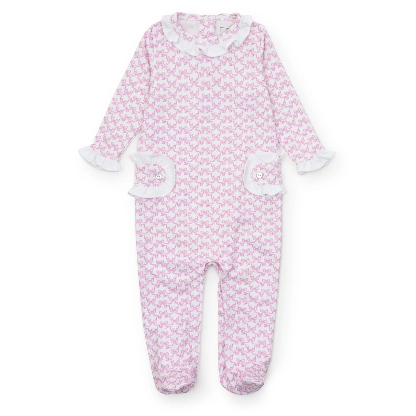 Lucy Girls Romper- Pretty Pink Bows