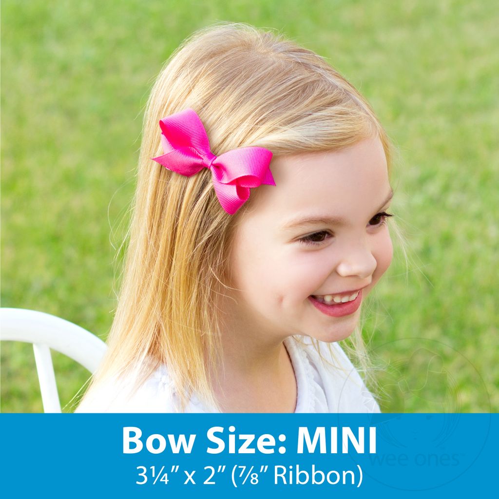 Mini Signature Collegiate Logo Hair Bow on Elastic Baby Band