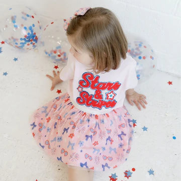 Stars and Stripes Patch Short Sleeve T-Shirt - Ballet