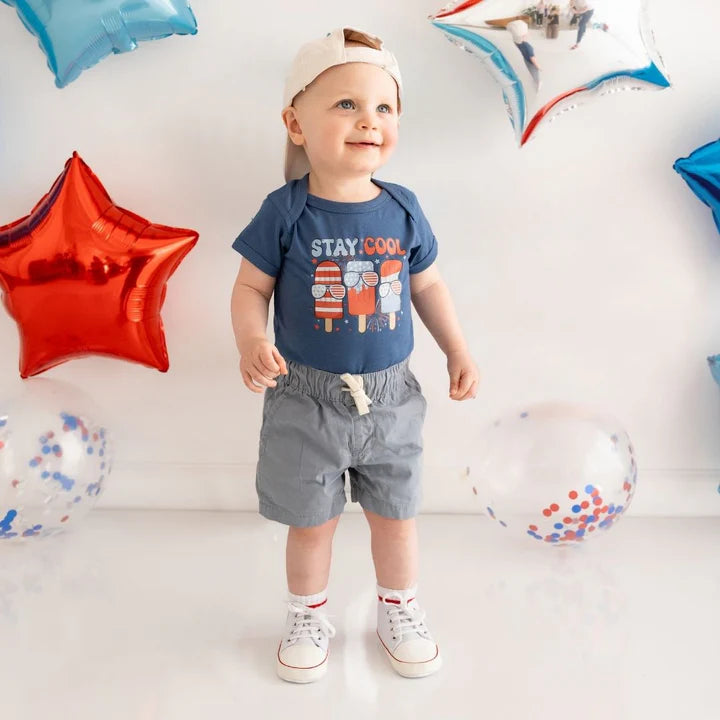 Stay Cool Short Sleeve Bodysuit - Indigo