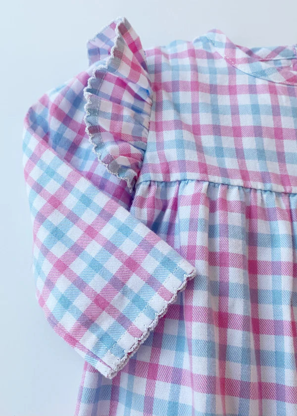 Leigh Ann Angel Sleeve Romper (Flannel)