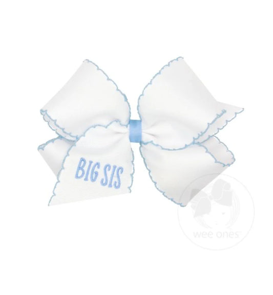 Medium "Big Sis" Hair Bow with Millennium Blue Moonstitch Edge