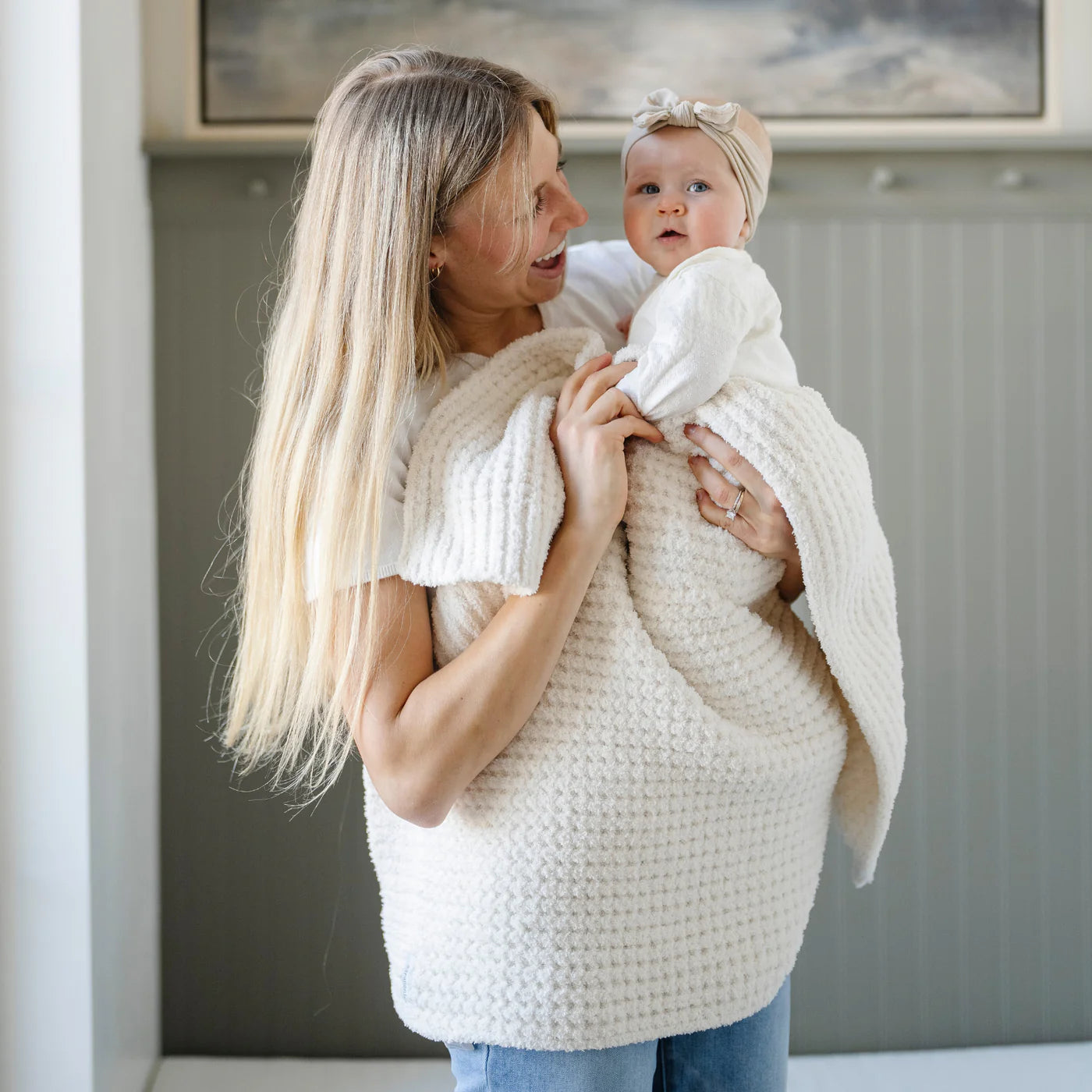 Waffle Knit Receiving Blanket