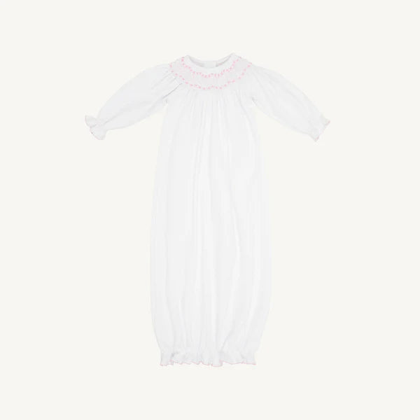 Sweetly Smocked Greeting Gown- Palm Beach Pink