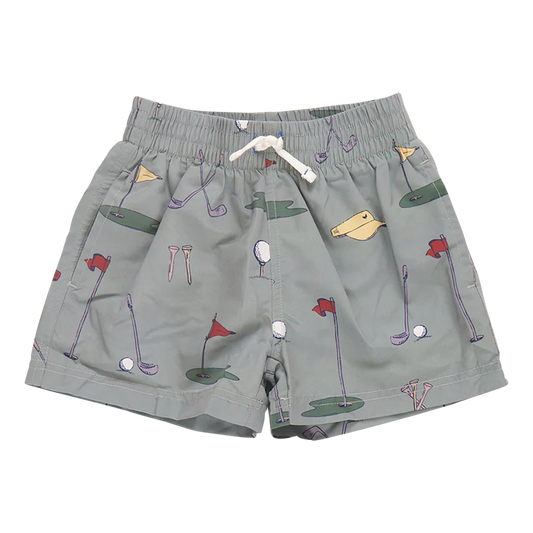 Baby Boys Swim Trunk - Green Golf Tournament