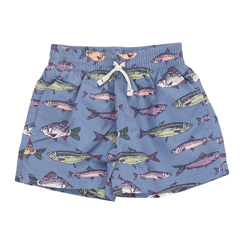 Baby Boys Swim Trunk - Bluestone Multi Fishies