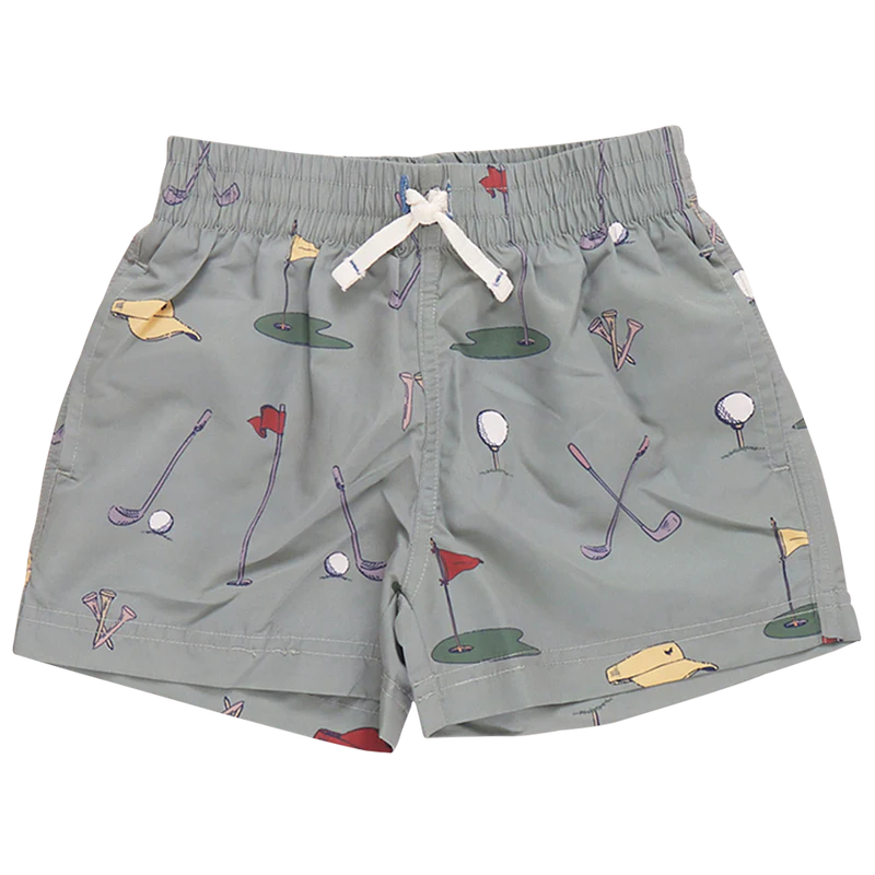 Boys Swim Trunk - Green Golf Tournament