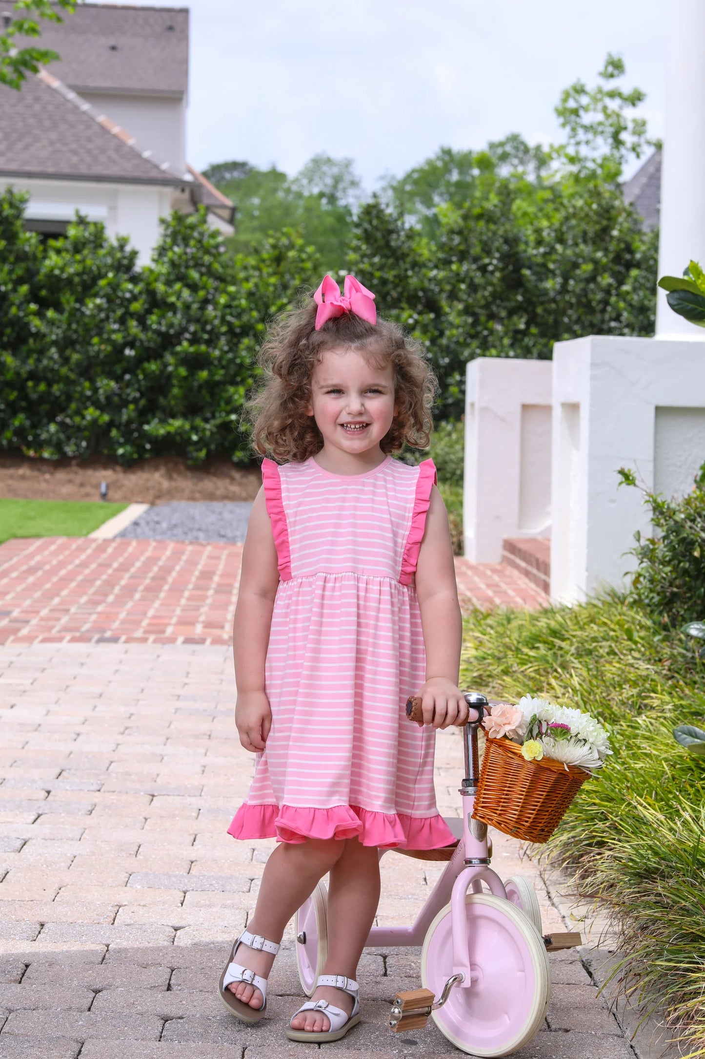 Josie Dress- Light Pink Stripe