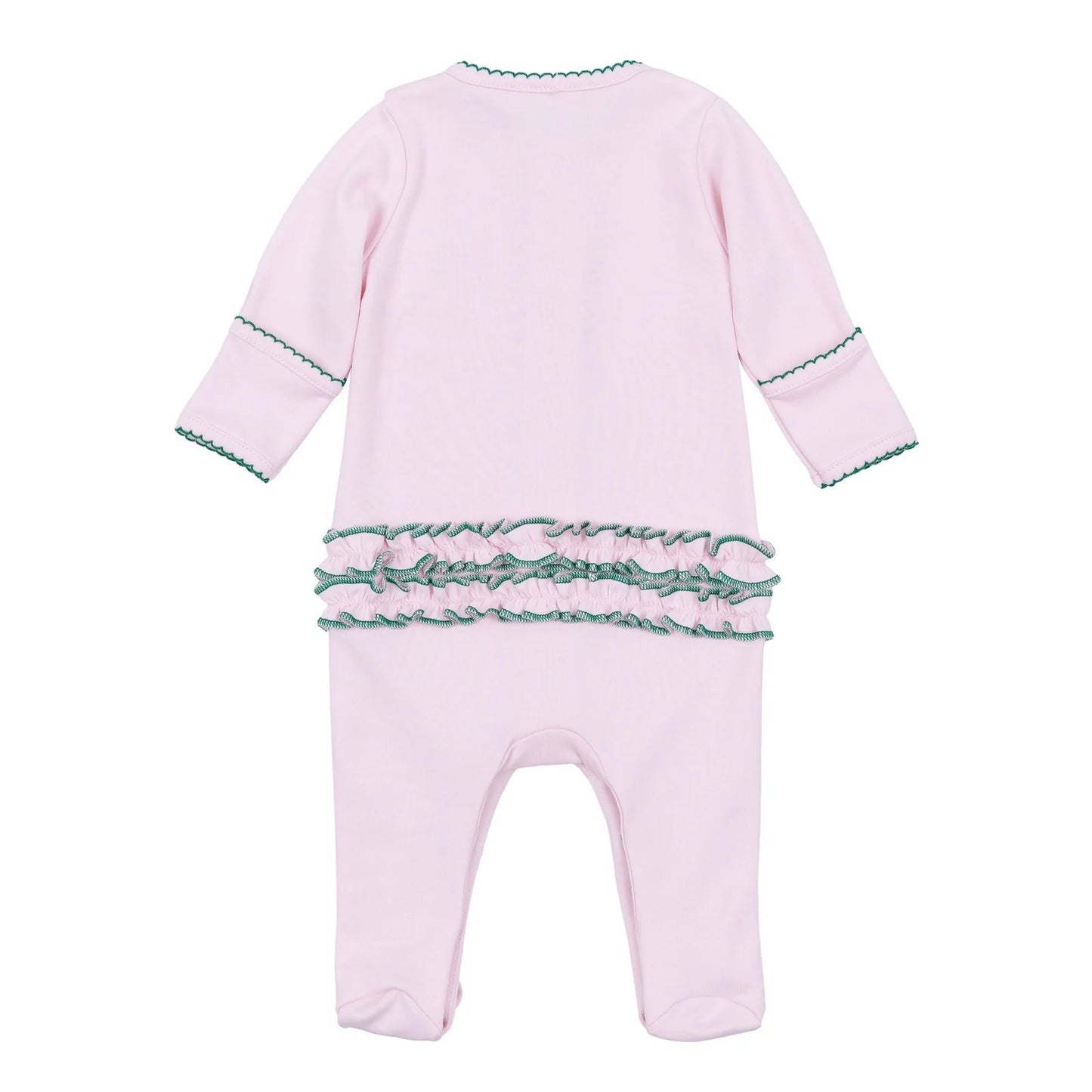 Mini Mallard Embroidered Ruffle Footie - Pink