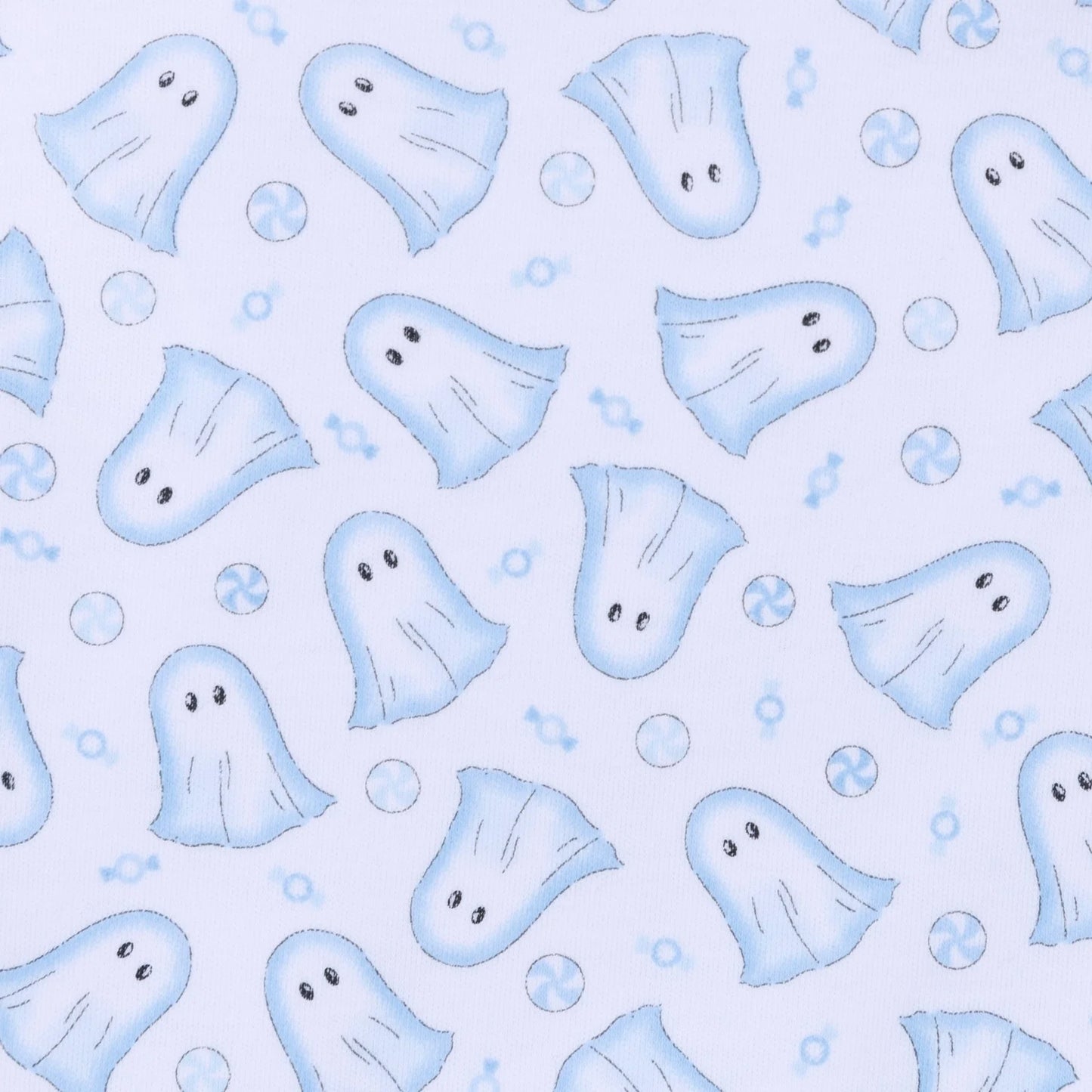My Little Boo Print Footie - Light Blue