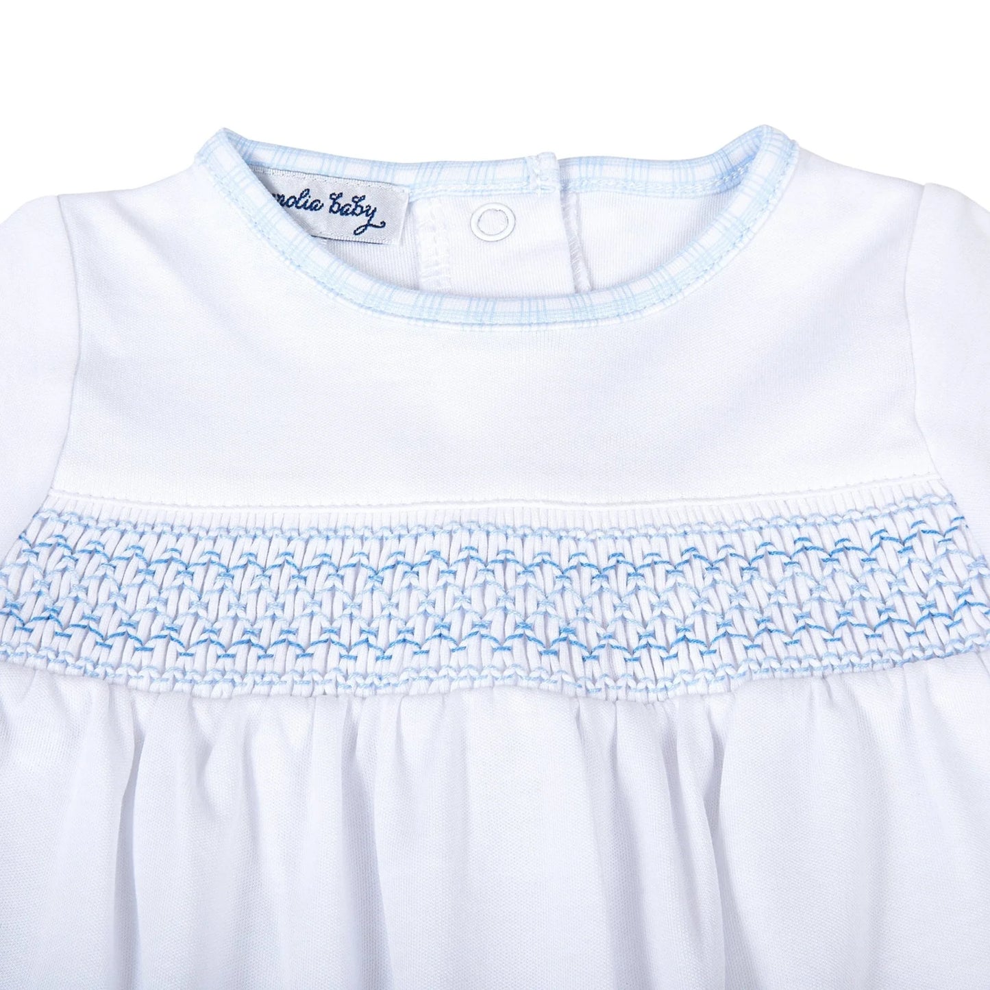 New Beginnings Smocked Footie - Blue