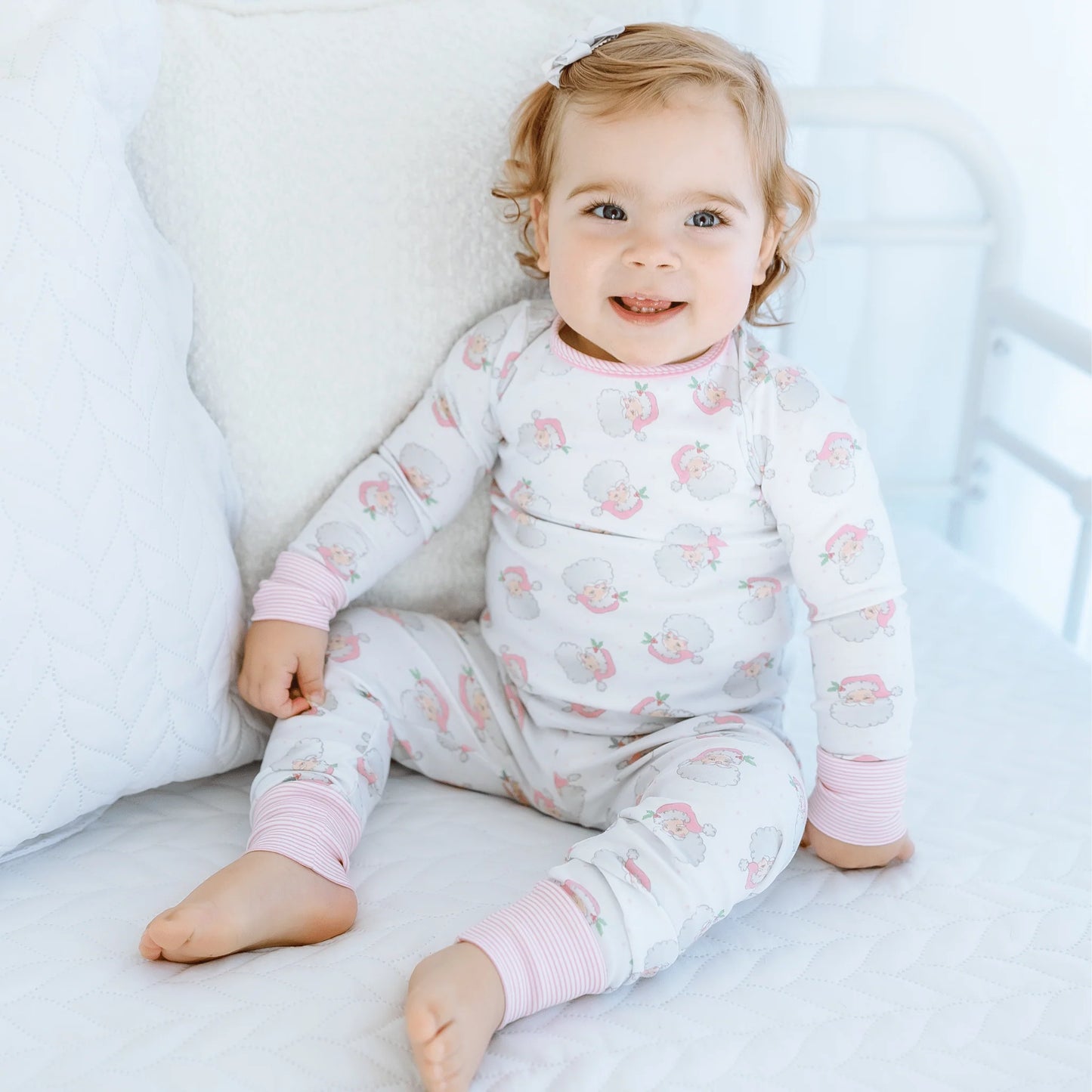 Santa Baby Long Pajamas - Pink