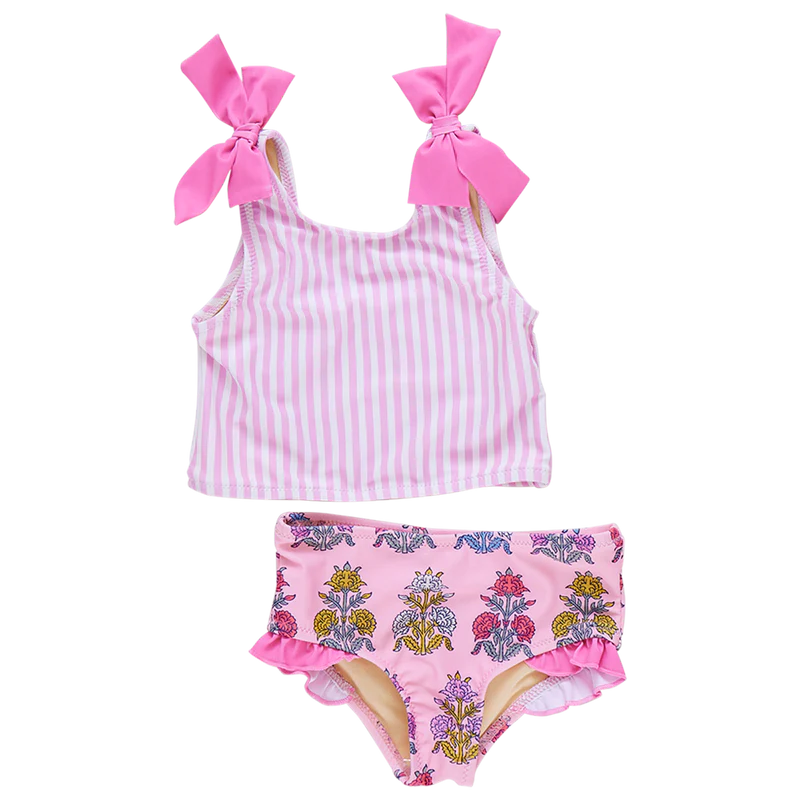 Girls Shelly Tankini - Pink Stripe