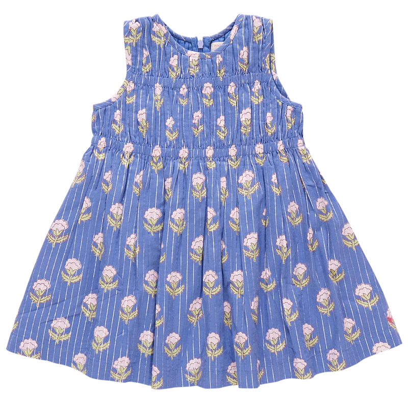 Girls Sleeveless Waverly Dress - Periwinkle Small Bud
