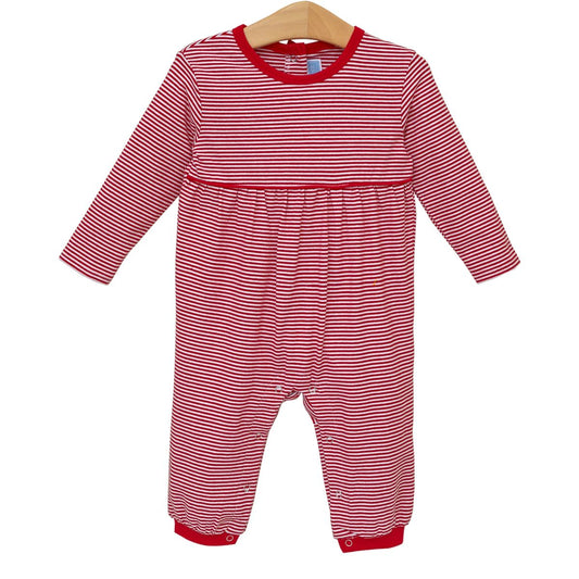 Bennett Romper- Red Stripe