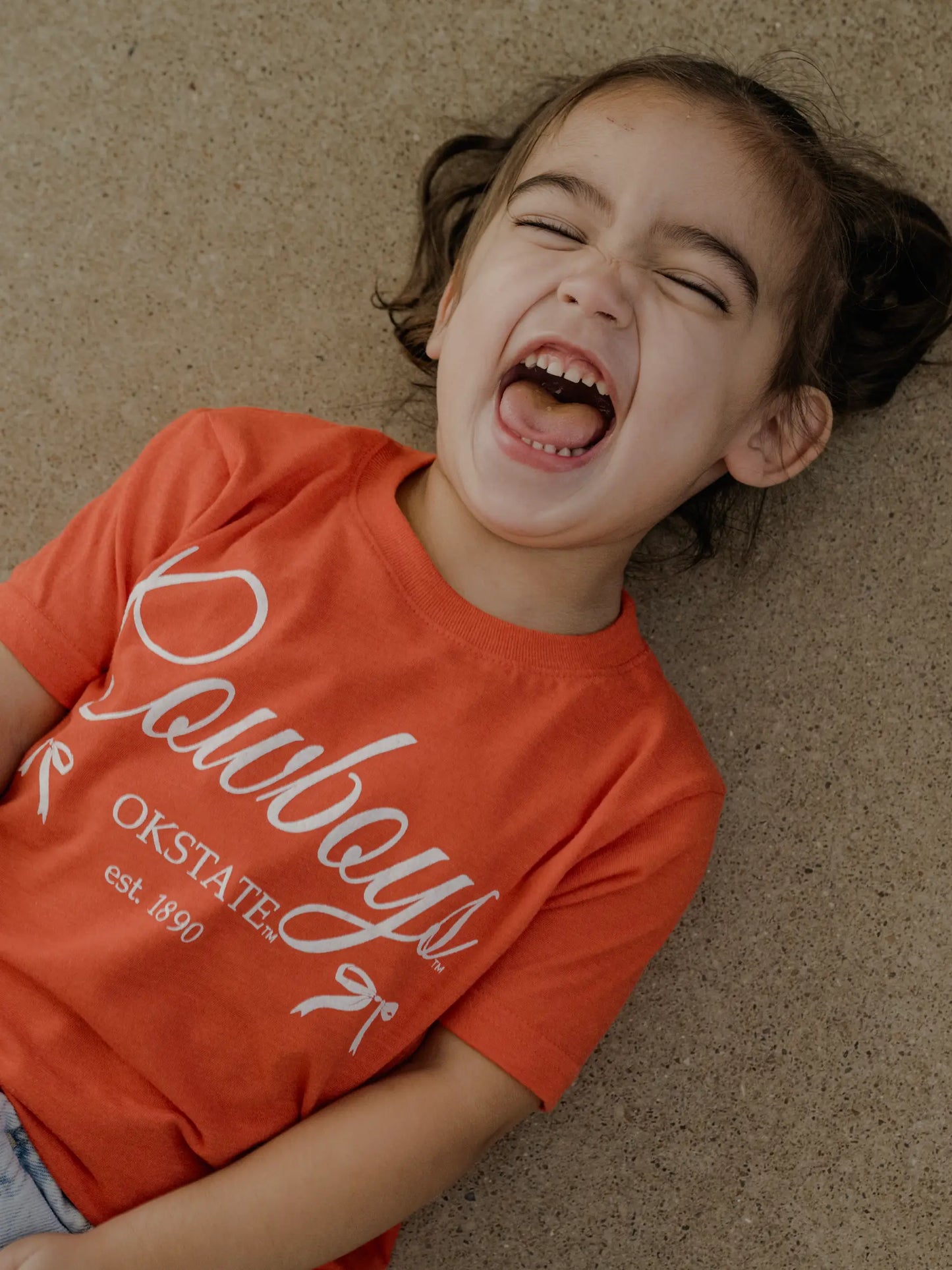 Children's Osu Cowboys Established Bows Orange Tee
