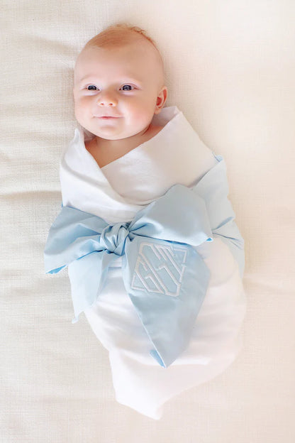Bow Swaddle- Buckhead Blue