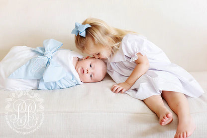 Bow Swaddle- Buckhead Blue