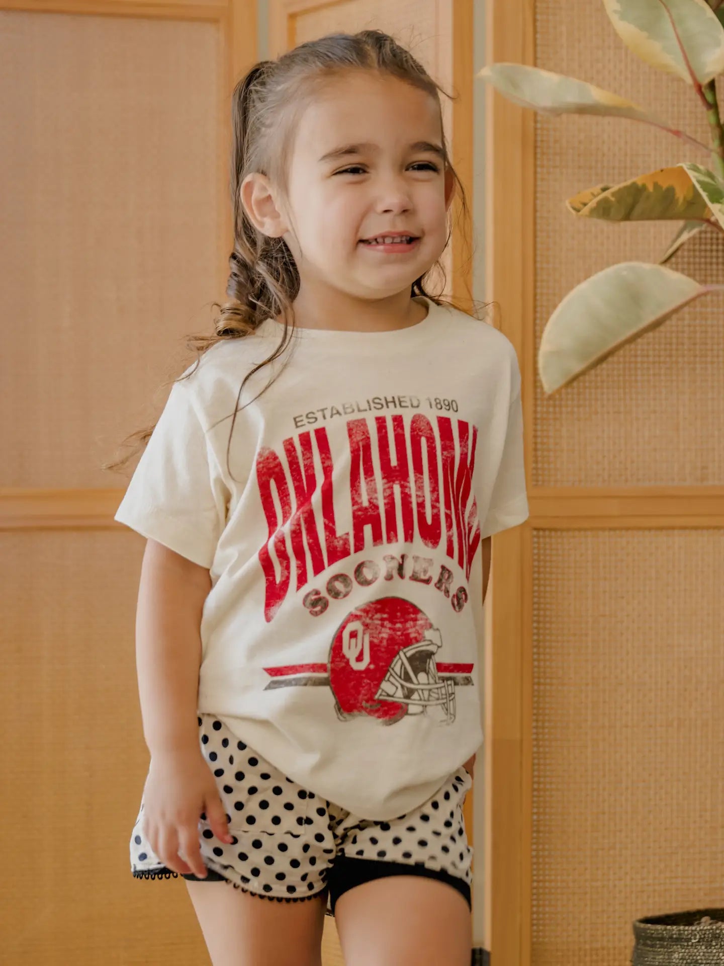Children's Ou Sooners Established Date Helmet Ivory Tee