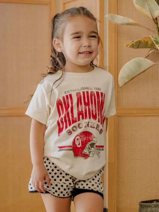 Children's Ou Sooners Established Date Helmet Ivory Tee