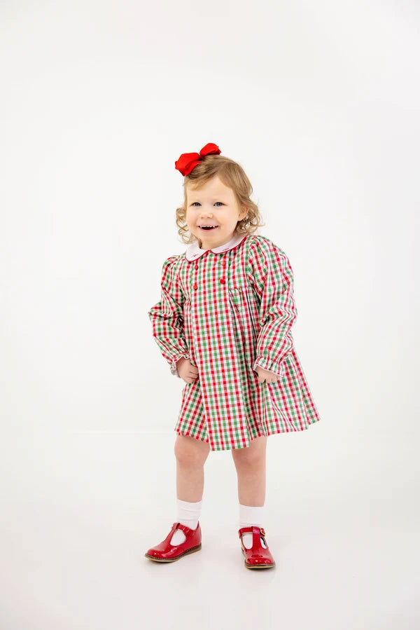 Della Marie Dress - Richmond Red & Kiawah Kelly Green Gingham