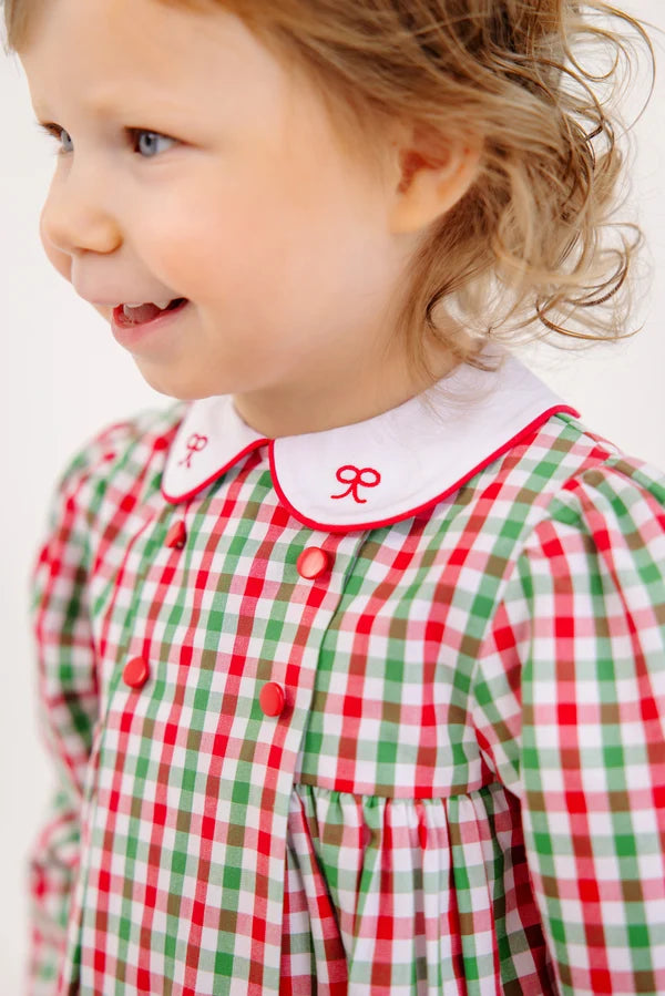 Della Marie Dress - Richmond Red & Kiawah Kelly Green Gingham